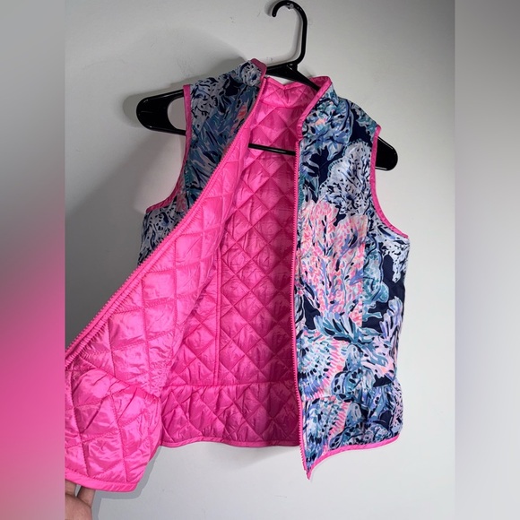 Lilly Pulitzer Girls Melanie Reversable Vest Prosecco Pink - Picture 4 of 9